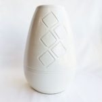 Large White Vase with Diamond Ochre Symbol