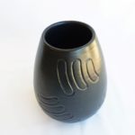 Small Black Vase with Land Symbol