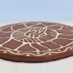 Round Trivet with Land & Water Symbols – Brown/White