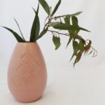 Large Pink Vase with Diamond Ochre Symbol